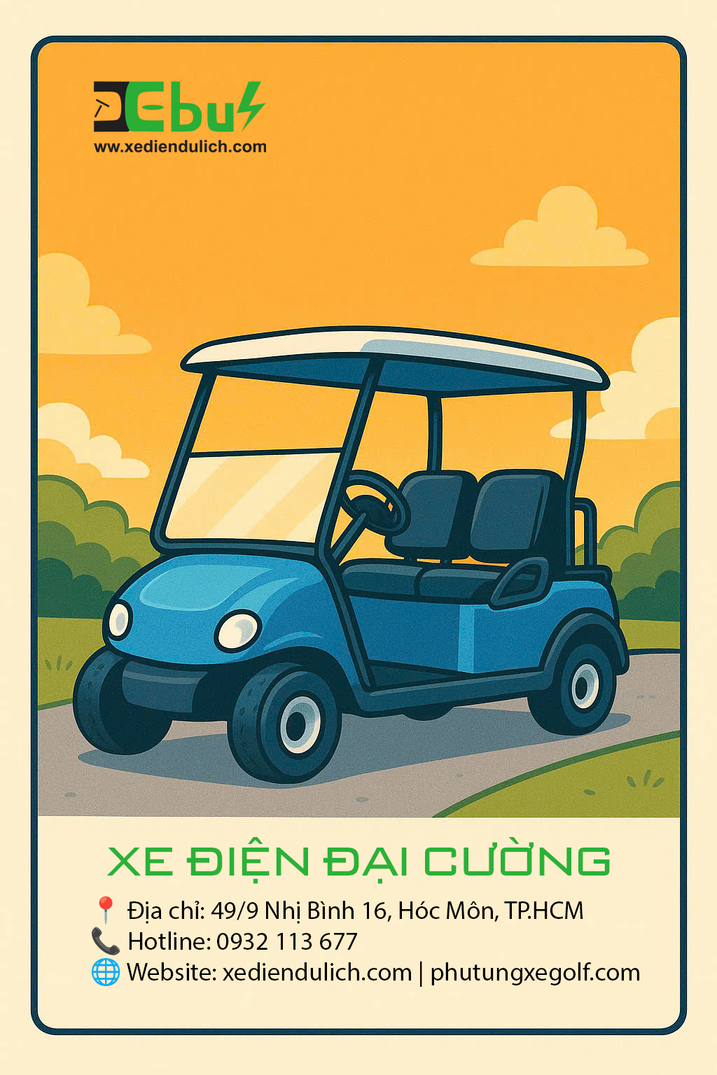 Dịch Vụ Cho Thuê Xe Điện Du Lịch E-Bus Đại Cường